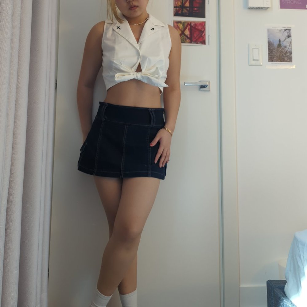 Current Mood Preppy Cropped Shirt